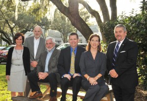 Members of the Brevard Political Action Committee. Left to right, Kimberly Meehan Agee, I. Wayne Cooper, Larry McIntyre, Travis Proctor, Kathryn Rudloff, and Frank Kaiser. They were meeting at the offices of Whitaker Cooper Financial Group, in Melbourne.